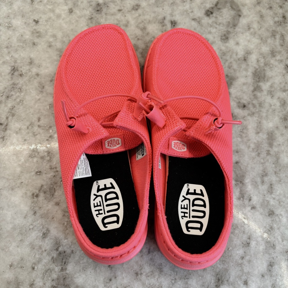 HEYDUDE Electric Pink Womens Slip-on
